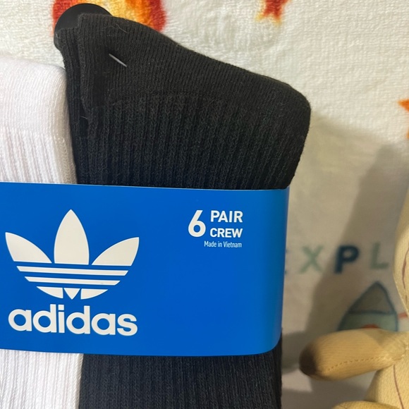 ADIDAS 6 PAIR CREW SOCKS/ DRI-FIT TECHNOLOGY MENS SHOE SIZE 6-12 - Picture 7 of 9
